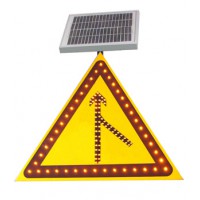 通辽交通设施 太阳能合流标志牌价格 三角形警告标志牌支持定制